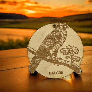 Ornament - Falcon Raw Wood