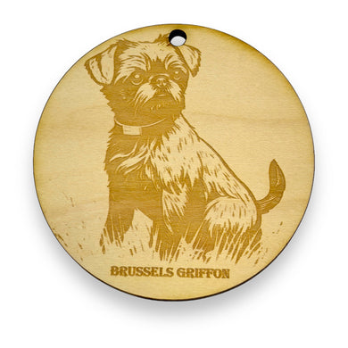 Ornament - Brussels Griffon Dog Raw Wood