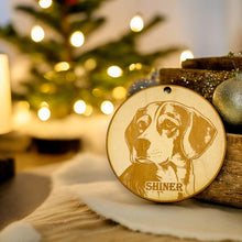 Load image into Gallery viewer, Ornament - PERSONALIZED Beagle Dog Raw Wood