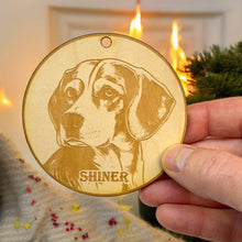 Load image into Gallery viewer, Ornament - PERSONALIZED Beagle Dog Raw Wood