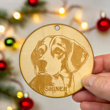 Load image into Gallery viewer, Ornament - PERSONALIZED Beagle Dog Raw Wood