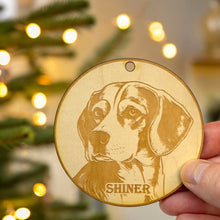 Load image into Gallery viewer, Ornament - PERSONALIZED Beagle Dog Raw Wood