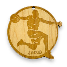 Load image into Gallery viewer, Ornament - PERSONALIZED Basketball Raw Wood