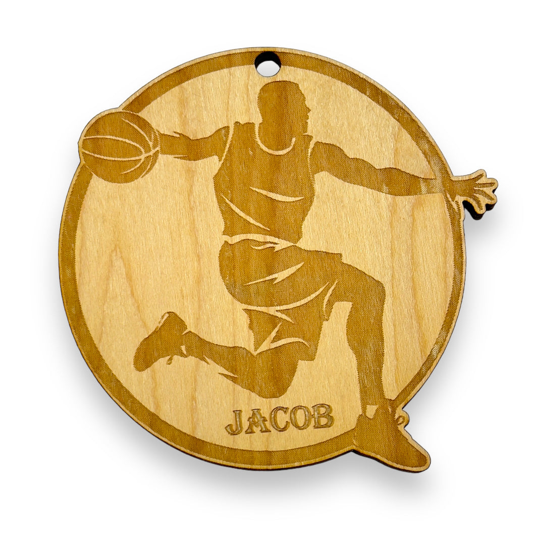 Ornament - PERSONALIZED Basketball Raw Wood