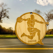 Load image into Gallery viewer, Ornament - PERSONALIZED Basketball Raw Wood