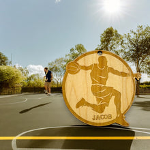 Load image into Gallery viewer, Ornament - PERSONALIZED Basketball Raw Wood