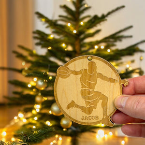 Ornament - PERSONALIZED Basketball Raw Wood