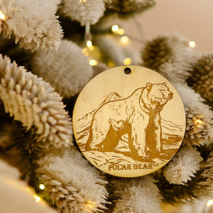 Ornament - Polar Bear Raw Wood