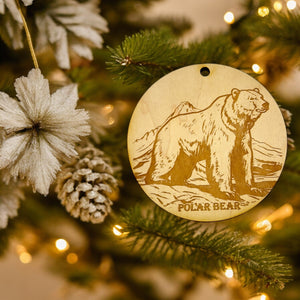 Ornament - Polar Bear Raw Wood