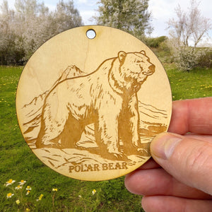 Ornament - Polar Bear Raw Wood