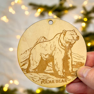 Ornament - Polar Bear Raw Wood