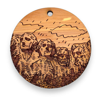 Mount Rushmore 2nd Edition - Round Cedar Ornament