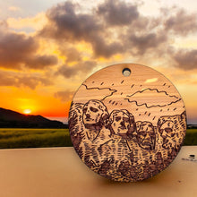 Load image into Gallery viewer, Mount Rushmore 2nd Edition - Round Cedar Ornament