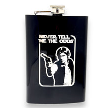 Load image into Gallery viewer, 8oz BLACK Never Tell Me the Odds Flask