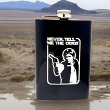 Load image into Gallery viewer, 8oz BLACK Never Tell Me the Odds Flask