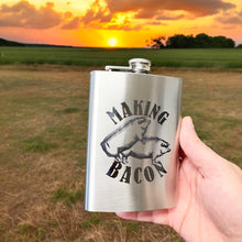 Load image into Gallery viewer, 8oz Making Bacon Stainless Steel Flask