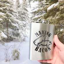 Load image into Gallery viewer, 8oz Making Bacon Stainless Steel Flask