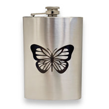 Load image into Gallery viewer, 8oz Monarch Butterfly Stainless Steel Flask