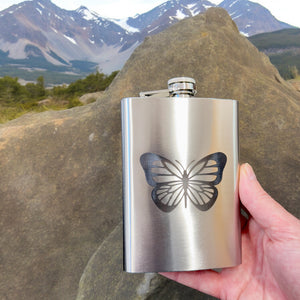 8oz Monarch Butterfly Stainless Steel Flask