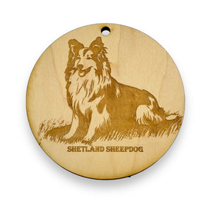 Ornament - Shetland SheepDog Raw Wood