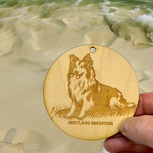 Ornament - Shetland SheepDog Raw Wood