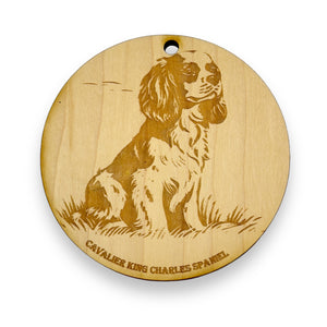 Ornament - Cavalier King Charles Spaniel Dog Raw Wood