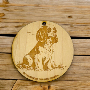 Ornament - Cavalier King Charles Spaniel Dog Raw Wood