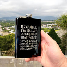 Load image into Gallery viewer, 8oz BLACK Mawwiage That Bwessed Awwaingement Flask