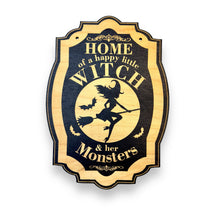 Load image into Gallery viewer, Sign - CUSTOM - Home of a Happy Little Witch - Halloween Door Sign