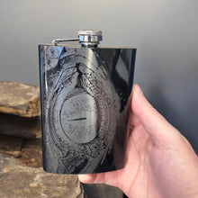 Load image into Gallery viewer, 8oz Dragon Eye Black Flask