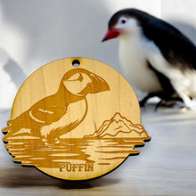 Load image into Gallery viewer, Ornament - Puffin Bird Raw Wood