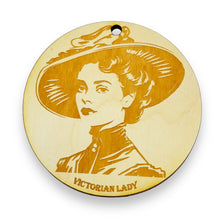 Load image into Gallery viewer, Ornament - Victorian Lady Raw Wood