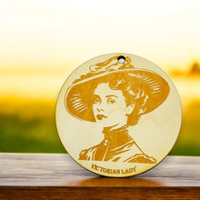 Load image into Gallery viewer, Ornament - Victorian Lady Raw Wood