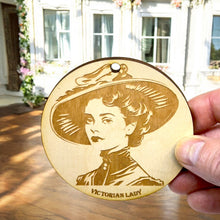 Load image into Gallery viewer, Ornament - Victorian Lady Raw Wood