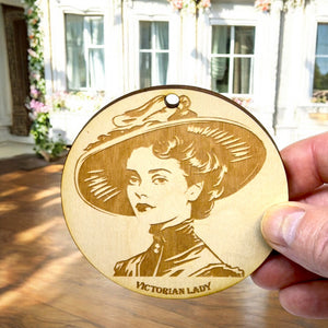 Ornament - Victorian Lady Raw Wood