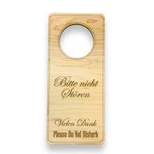 Load image into Gallery viewer, German Language - Please Do Not Disturb - Door Hanger - Raw Wood 9x4