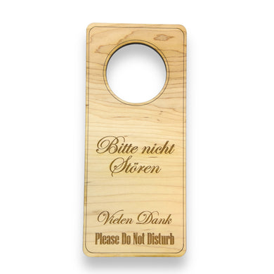 German Language - Please Do Not Disturb - Door Hanger - Raw Wood 9x4