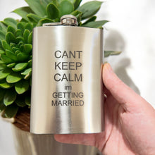 Load image into Gallery viewer, 8oz Keep Calm and Teach On Stainless Steel Flask