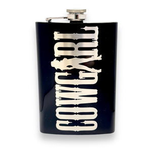 8oz Black Cowgirl Flask