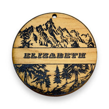 Load image into Gallery viewer, Ornament - Black - Split PERSONALIZED Mountain