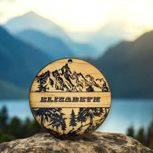 Load image into Gallery viewer, Ornament - Black - Split PERSONALIZED Mountain