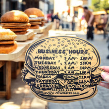 Load image into Gallery viewer, Sign - BLACK - PERSONALIZED - Hamburger - Restaurant Business Cafe Bistro Bar Tavern Fast Food Slow Food BBQ Signs