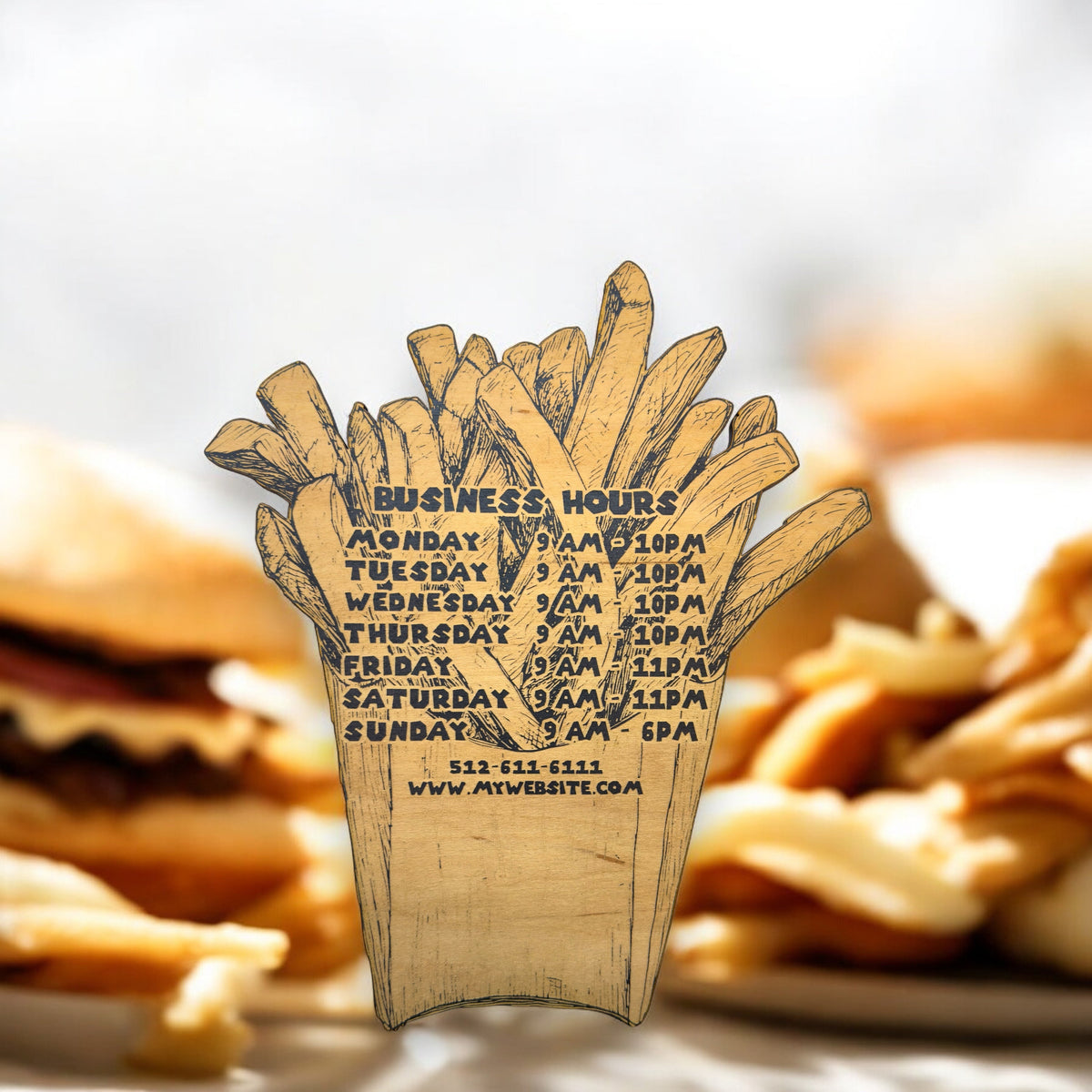 Sign - BLACK - PERSONALIZED - Fries - Restaurant Business Cafe Bistro ...