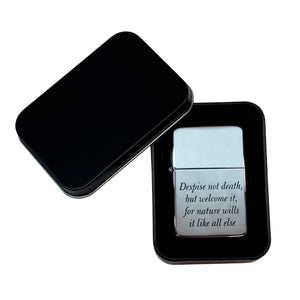 Lighter -  Despise not death but welcome it Marcus Aurelius Chrome