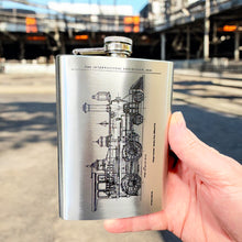 Load image into Gallery viewer, 8oz Steam Locomotive International Stainless Steel Flask