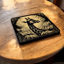 Load image into Gallery viewer, Coasters - Black - Giraffe -  Set of 2