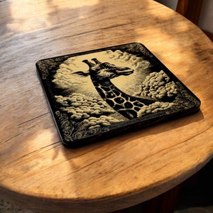 Coasters - Black - Giraffe -  Set of 2