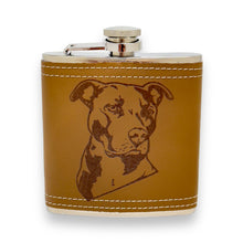 Load image into Gallery viewer, 6oz Pitbull Leather Flask KLB