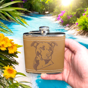 6oz Pitbull Leather Flask KLB