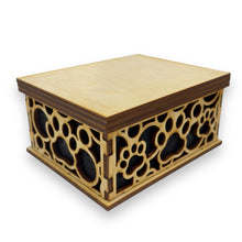 Load image into Gallery viewer, Paw Print Fitted Lid Pet Urn - Birch Wood